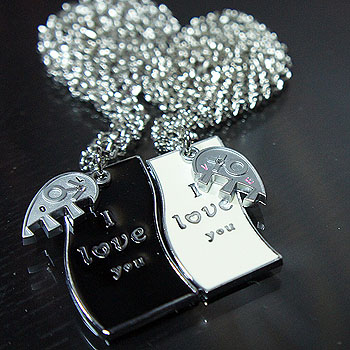 金屬項鍊套組-I love U波浪系列